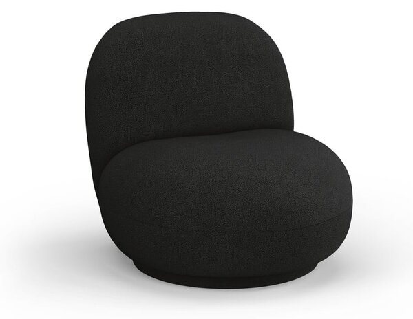 Crna fotelja od bouclé tkanine Chuck – Micadoni Home