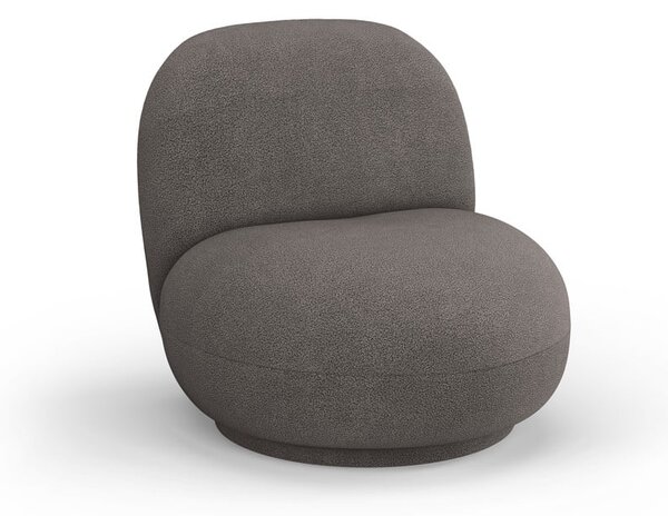 Siva fotelja od bouclé tkanine Chuck – Micadoni Home