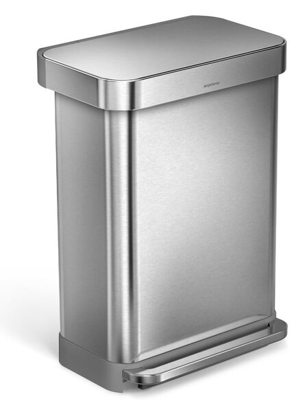 Kanta za otpatke u srebrnoj boji s pedalom simplehuman, 55 l