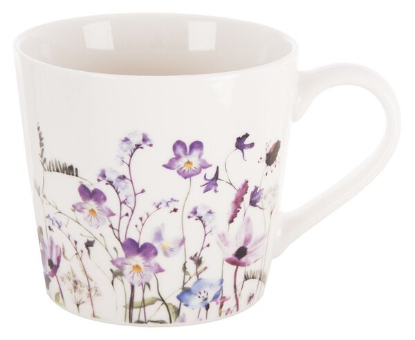 Bijela/ljubičasta porculanska šalica 430 ml Louka – Orion