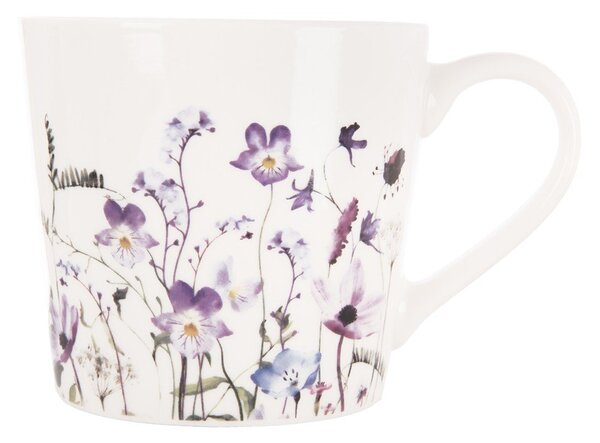 Bijela/ljubičasta porculanska šalica 430 ml Louka – Orion