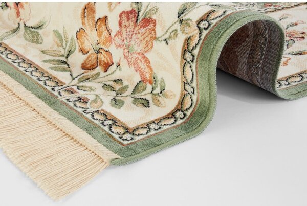 Zeleni/krem tepih viskozan 160x230 cm Oriental – Nouristan