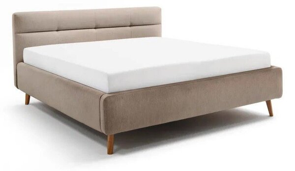 Bež tapecirani bračni krevet s prostorom za odlaganje s podnicom 160x200 cm Lotte – Meise Möbel