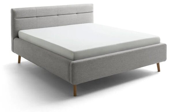 Sivi tapecirani bračni krevet s prostorom za odlaganje s podnicom 160x200 cm Lotte – Meise Möbel