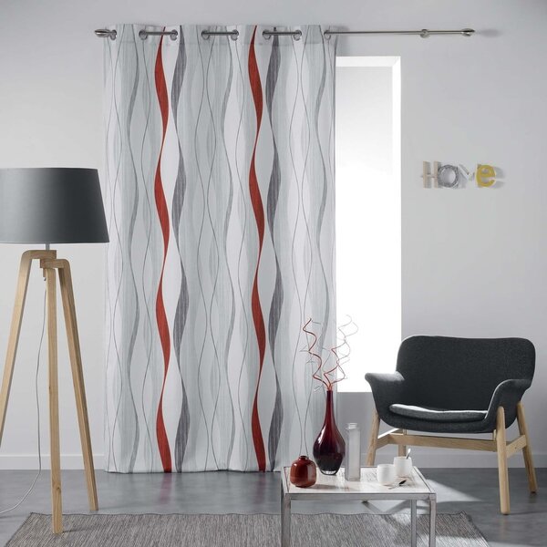 Crvena/bijela zavjesa 140x260 cm Ondulys – douceur d'intérieur