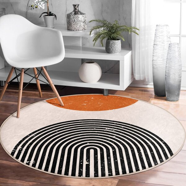 Narančasti/krem periv/pogodan za robotski usisavač okrugli tepih ø 120 cm Comfort – Mila Home