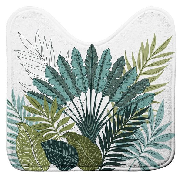 Bijela/zelena kupaonska prostirka za WC 45x45 cm Panazio – douceur d'intérieur