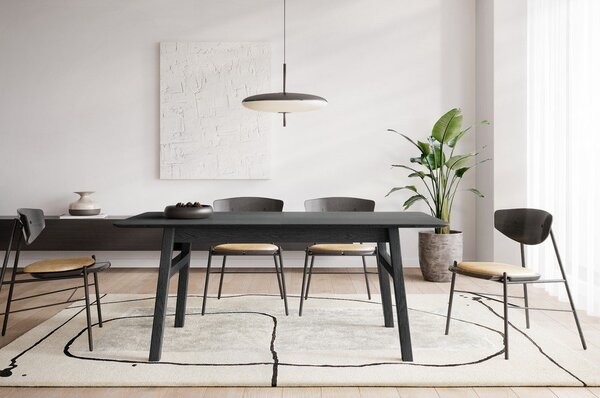 Proširiv blagovaonski stol s dodatnom pločom u dekoru hrasta 90x180 cm Curved – Woodman