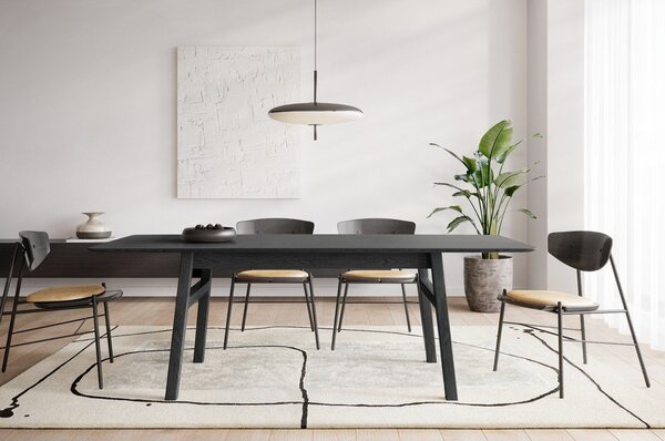 Proširiv blagovaonski stol s dodatnom pločom u dekoru hrasta 90x180 cm Curved – Woodman