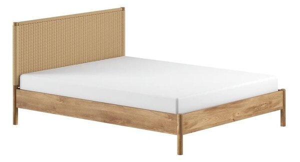 Bračni krevet od punog hrasta bez podnice 160x200 cm u prirodnoj boji Olive Rope – Vipack