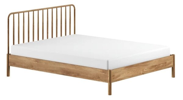 Bračni krevet od punog hrasta bez podnice 180x200 cm u prirodnoj boji Olive Spindle – Vipack