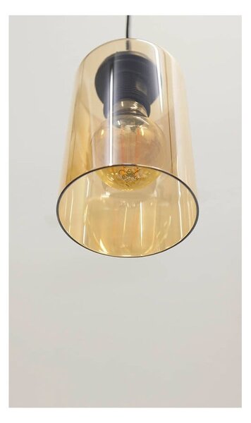 Crna visilica sa staklenim sjenilom 10x34 cm Bistro - Candellux Lighting