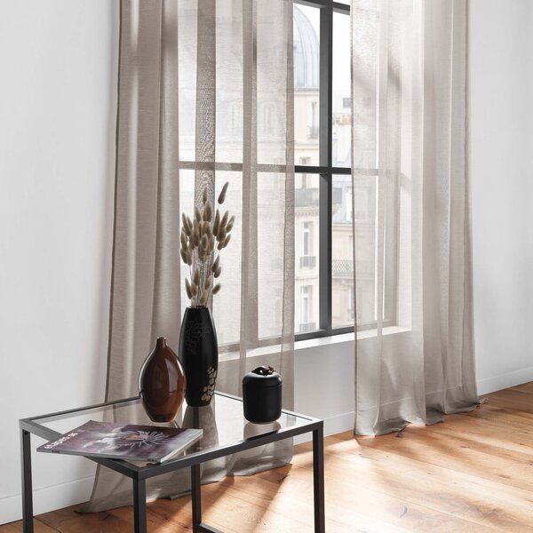Smeđa prozirna zavjesa 140x240 cm Lissea – douceur d'intérieur