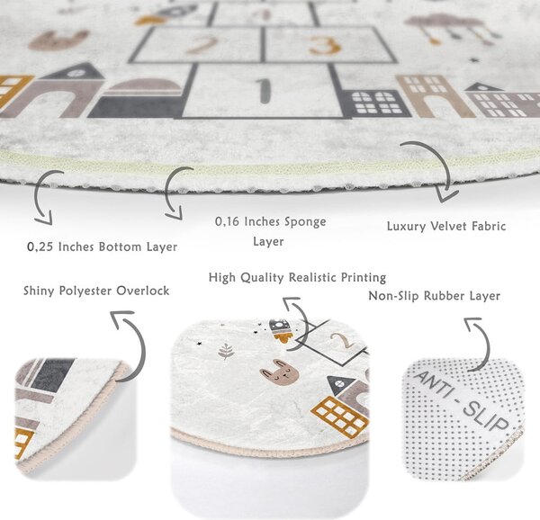 Krem dječji tepih ø 120 cm Comfort – Mila Home