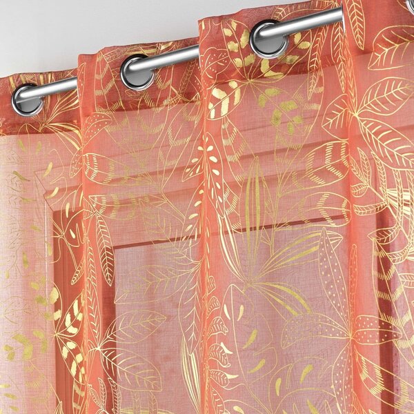 Narančasta prozirna zavjesa 140x280 cm Belflor – douceur d'intérieur