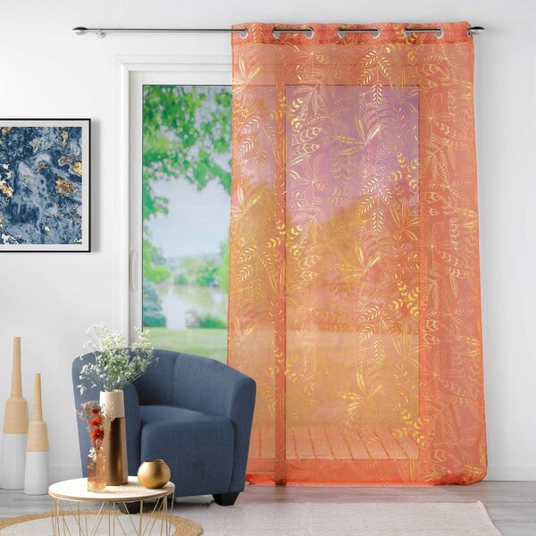 Narančasta prozirna zavjesa 140x280 cm Belflor – douceur d'intérieur