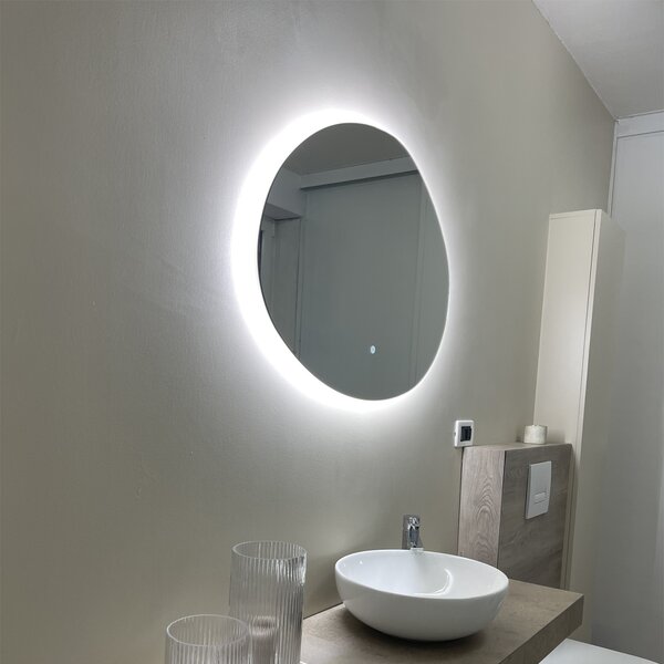 Kupaonsko ogledalo 80 cm uklj. LED s 3-stupanjskim prigušivanjem na dodir - Biba