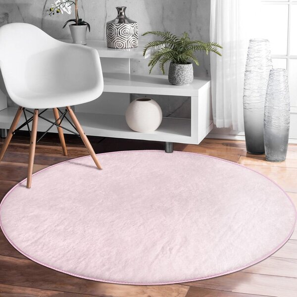 Svijetlo ružičasti periv/pogodan za robotski usisavač okrugli tepih ø 120 cm Comfort – Mila Home