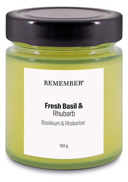 Mirisna svijeća od sojinog voska vrijeme gorenja 35 h Fresh Basil & Rhubarb – Remember