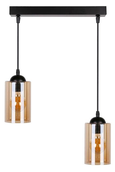 Crna visilica sa staklenim sjenilom 10x34 cm Bistro - Candellux Lighting