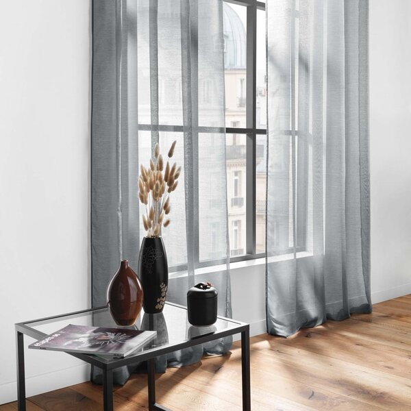 Siva prozirna zavjesa 140x240 cm Lissea – douceur d'intérieur
