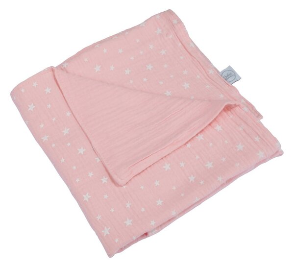 Ružičasta deka za bebe od muslina 75x75 cm – Bébé Douceur