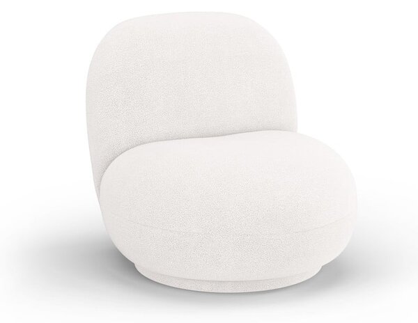 Bijela fotelja od bouclé tkanine Chuck – Micadoni Home