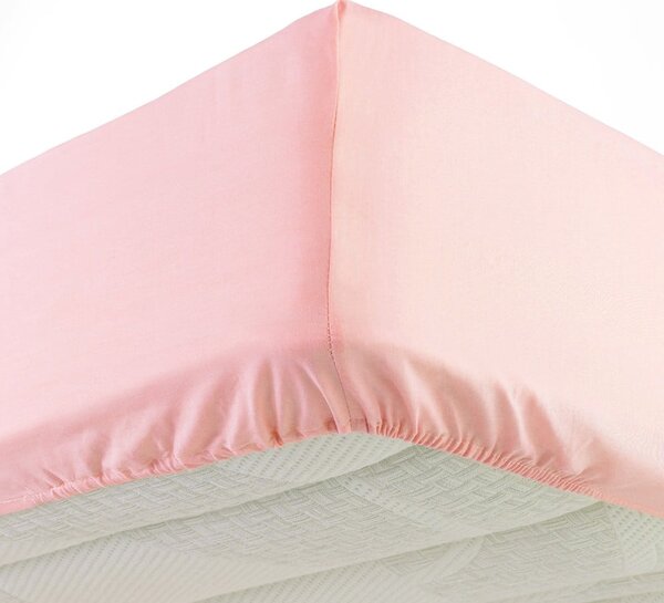 Ružičasta plahta s gumom od jeseya 160x200 cm Jersy – douceur d'intérieur