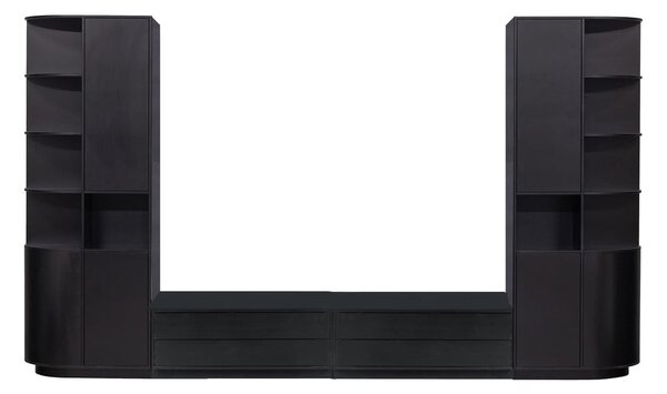 Crni TV set od masivnog bora 356x210 cm Finca – WOOOD