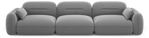 Svijetlo siva baršunasta sofa 320 cm Audrey – Interieurs 86
