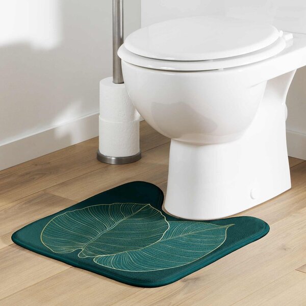 Tamno zelena kupaonska prostirka za WC 45x45 cm Jade – douceur d'intérieur