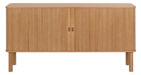 Niska komoda u dekoru hrasta s kliznim vratima u prirodnoj boji 160x80 cm Langley – Actona