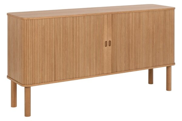 Niska komoda u dekoru hrasta s kliznim vratima u prirodnoj boji 160x80 cm Langley – Actona