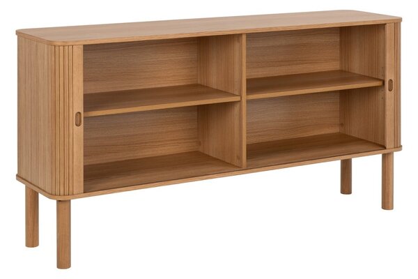 Niska komoda u dekoru hrasta s kliznim vratima u prirodnoj boji 160x80 cm Langley – Actona