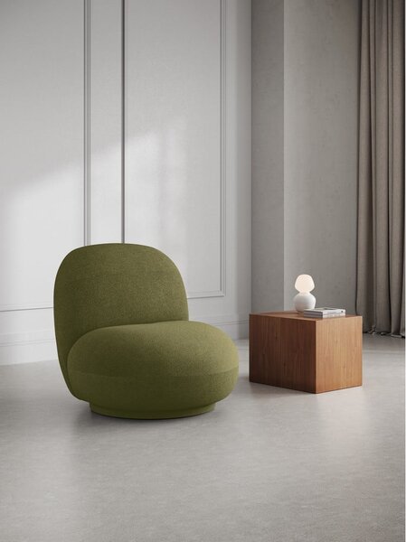 Zelena fotelja od bouclé tkanine Chuck – Micadoni Home