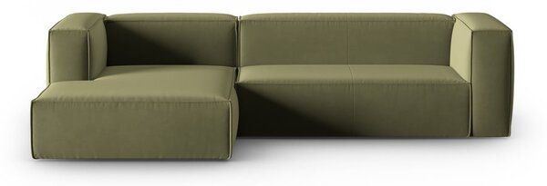 Zelena baršunasta kutna garnitura Mackay – Cosmopolitan Design