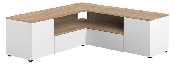 Bijela/u prirodnoj boji TV komoda u dekoru hrasta 130x46 cm Angle – TemaHome