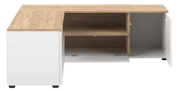 Bijela/u prirodnoj boji TV komoda u dekoru hrasta 130x46 cm Angle – TemaHome