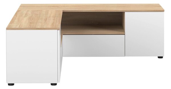 Bijela/u prirodnoj boji TV komoda u dekoru hrasta 130x46 cm Angle – TemaHome