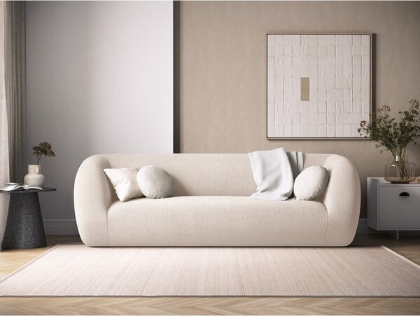 Krem sofa od bouclé tkanine 230 cm Essen – Cosmopolitan Design