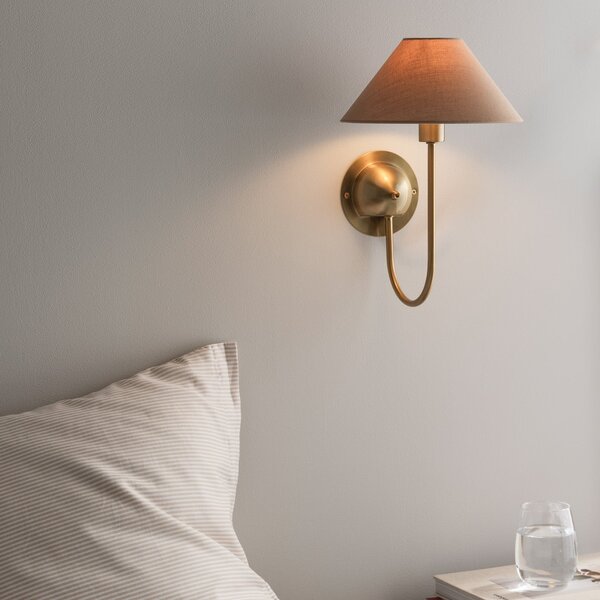 Globen Lighting zidna lampa IRIS, boja moka, visina 32 cm, Smeđa / hrđa, Dnevni boravak/blagovaonica, Tkanina / tekstil