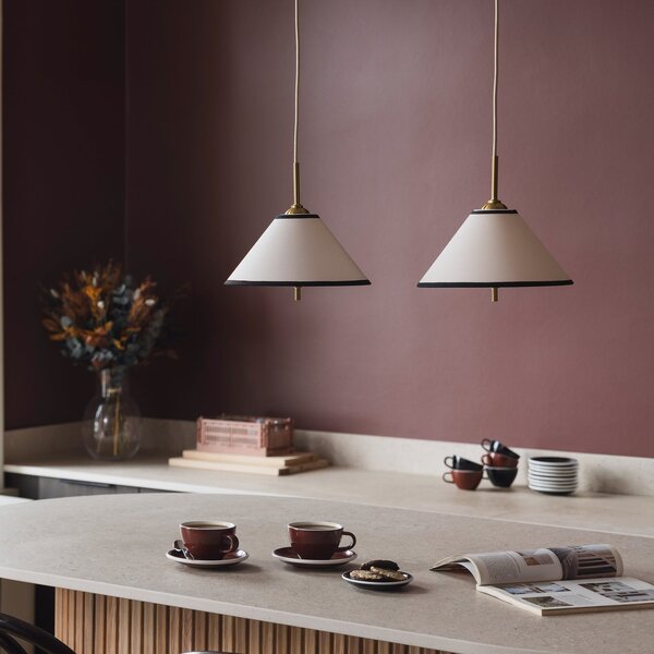 Globen Lighting IRIS 25 viseća lampa, krem, Ø cm, prigušiva, Bež, Dnevni boravak/blagovaonica, Tkanina / tekstil
