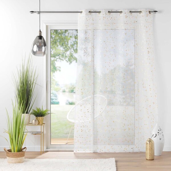 Bijela/u zlatnoj boji prozirna zavjesa od voila 140x280 cm Floressia – douceur d'intérieur