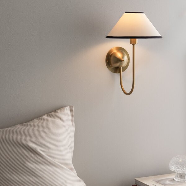 Globen Lighting IRIS zidna svjetiljka, krema, visina 32 cm, Bež, Dnevni boravak/blagovaonica, Tkanina / tekstil