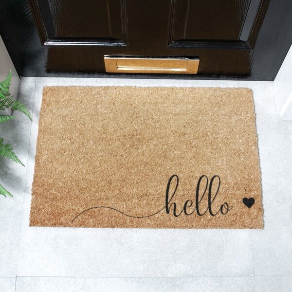 Otirač od kokosovih vlakana 40x60 cm Hello Scribble – Artsy Doormats