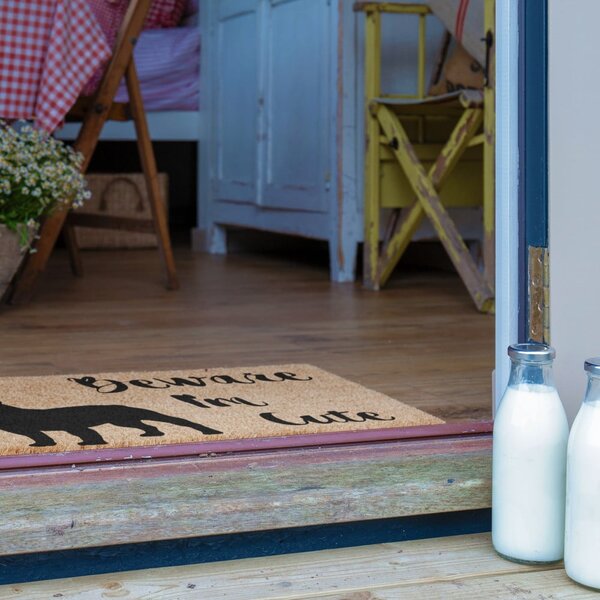 Otirač od kokosovih vlakana 40x60 cm Beware I'm Cute French Bulldog – Artsy Doormats