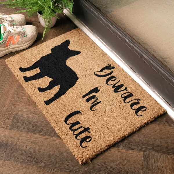 Otirač od kokosovih vlakana 40x60 cm Beware I'm Cute French Bulldog – Artsy Doormats