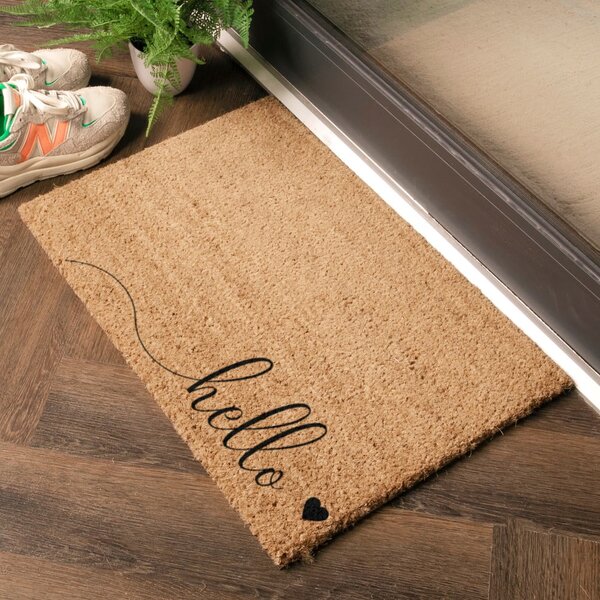 Otirač od kokosovih vlakana 40x60 cm Hello Scribble – Artsy Doormats