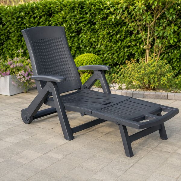 Vrtna ležaljka ZIRCONE, 72×195×101 cm, antracitna I.P.A.E-Progarden