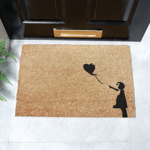 Otirač od kokosovih vlakana 40x60 cm Girl With a Ballon – Artsy Doormats